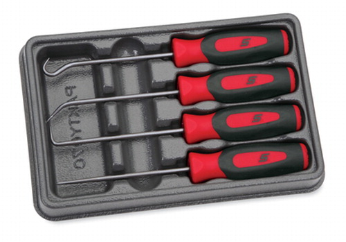 4 pc Red Soft Grip Miniature Pick Set