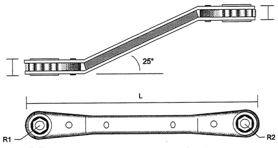 Double Box Ratchet Wrench Offset